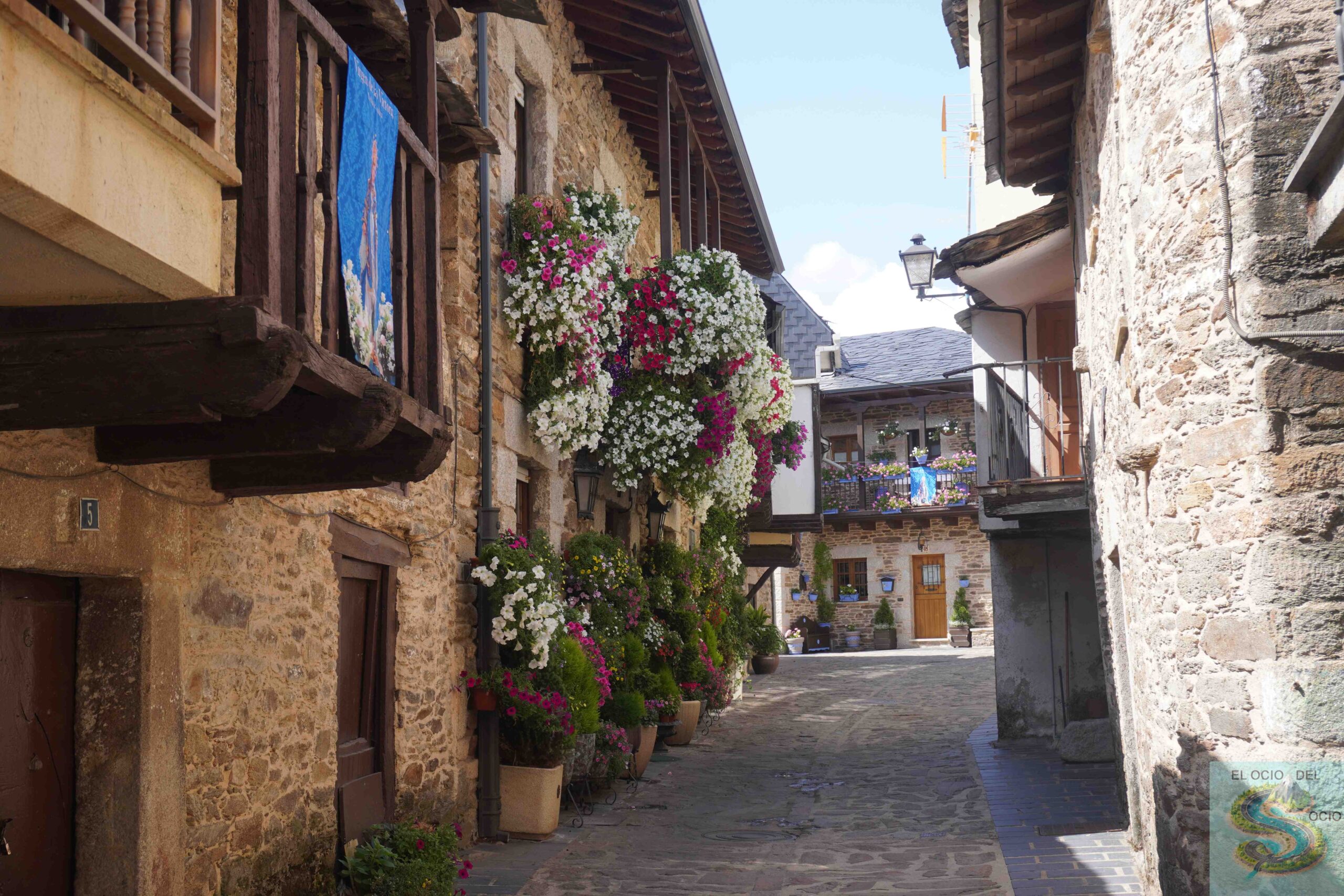 calle con flores puebladesanabria